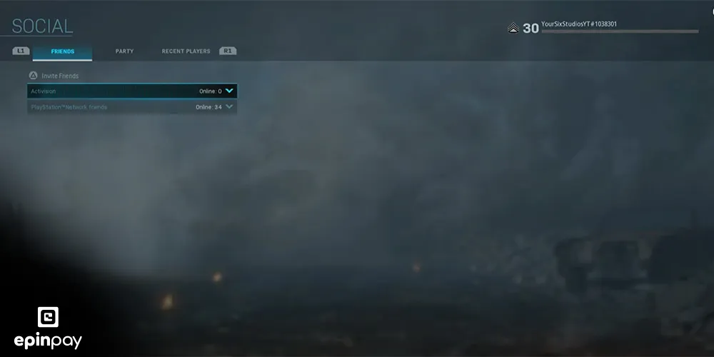 call of duty crossplay arkadaş daveti adım 1