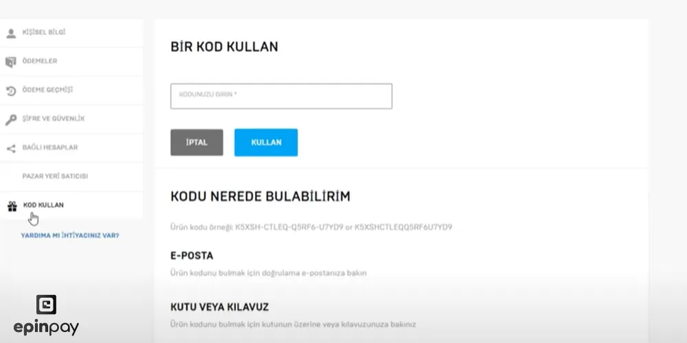 fortnite v bucks kodu adım 3