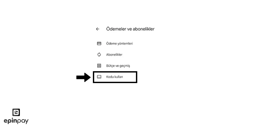 Google Play Hediye Kartı adım 3