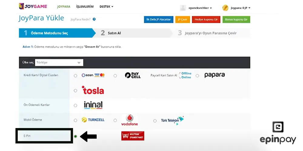 joypara 3. adım