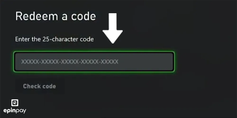  xbox :Teslim aldığın kodu gir
