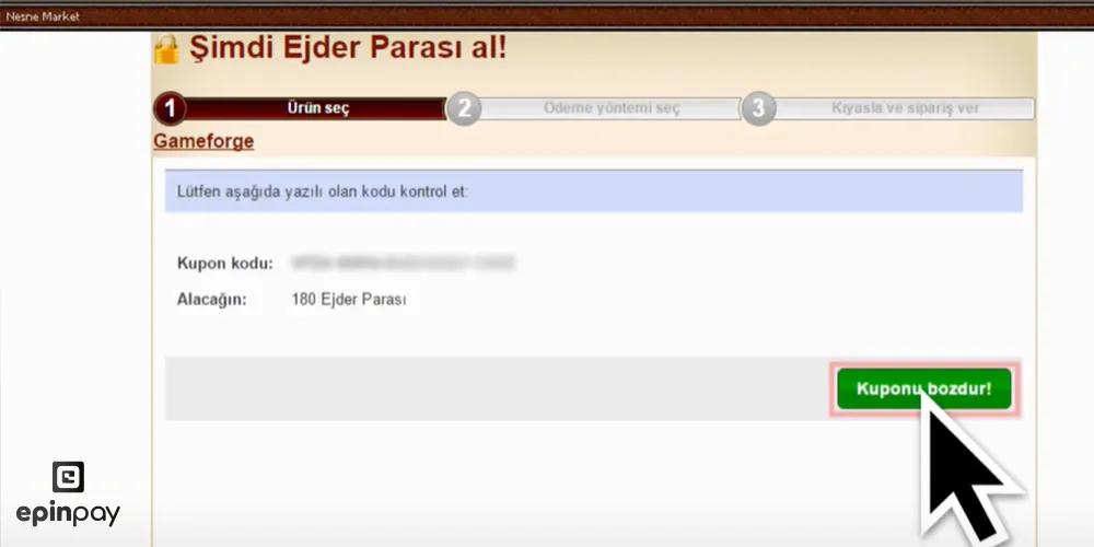 metin2 ep kod girişi adım 4