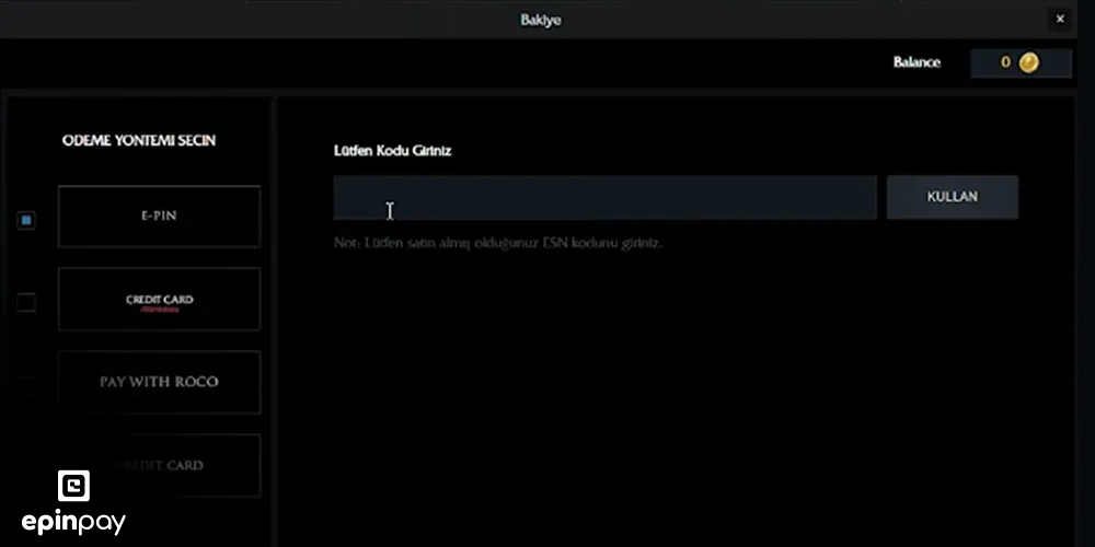 rise online cash yükleme 4